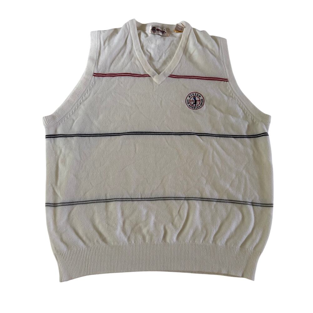 VTG Y2K 2000s Los Angelas Open Knit Sweater Vest L